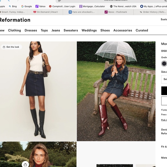 Reformation Mona Mid Rise Denim Skirt - Picture 6 of 9